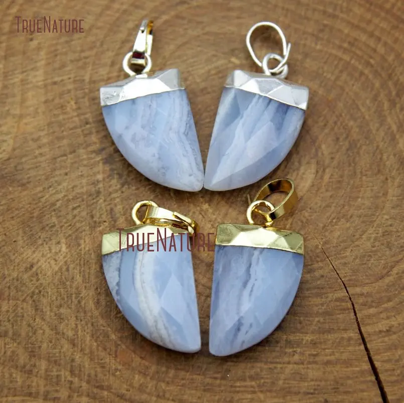 

Top Grade Purple Agates Jewelry Findings Gold Color Silver Plated Copper Bail Tibetan Horn Tusk Pendant In 19*11 mm PM9585