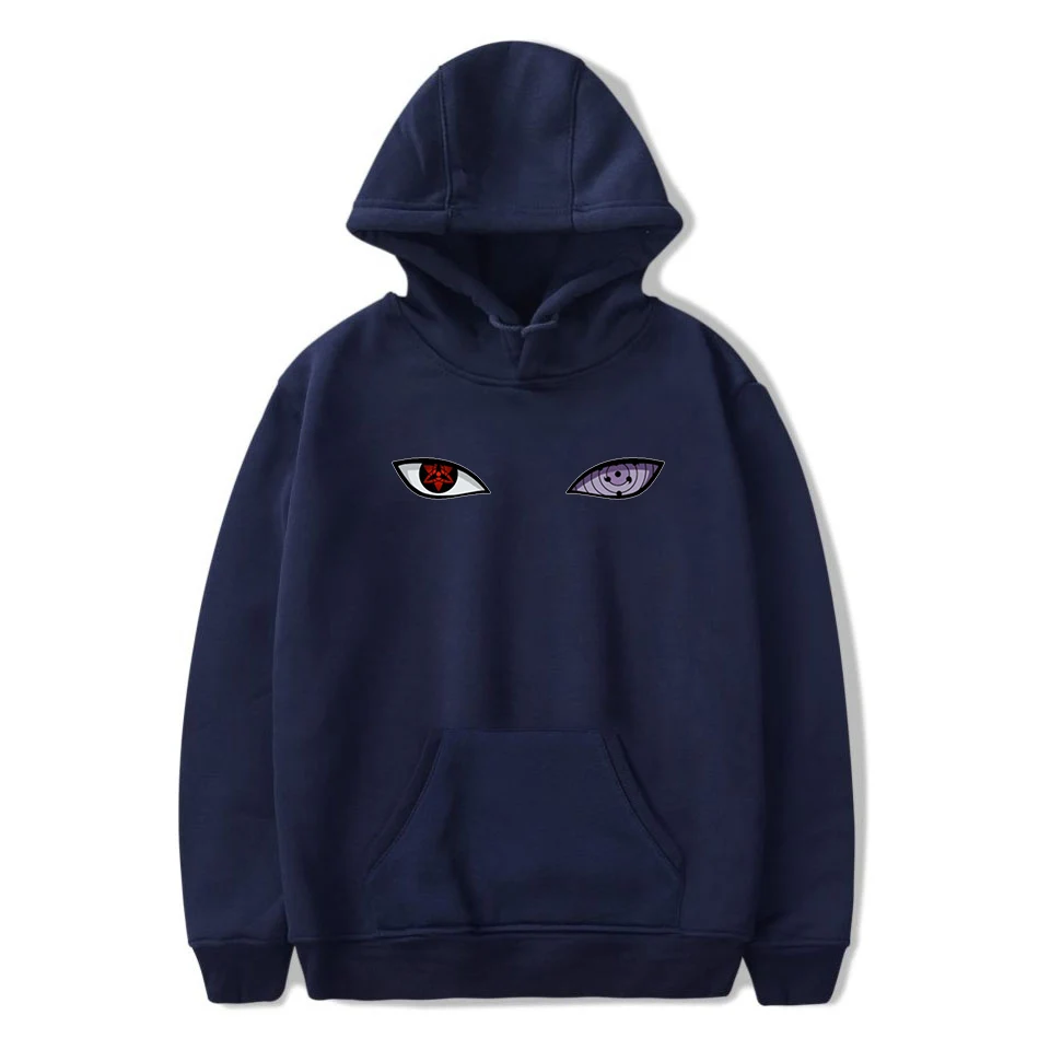 Men's Swagger Eye Embroidered Pullover Hoodie Blue