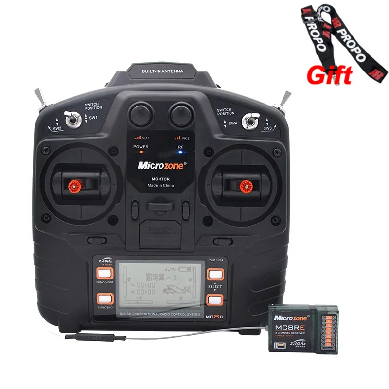 

Microzone MC8B 2.4G 8CH Remote Control Transmitter & MC8RE 8CH Receiver radio system for RC aircraft fixed-wing helicopter drone