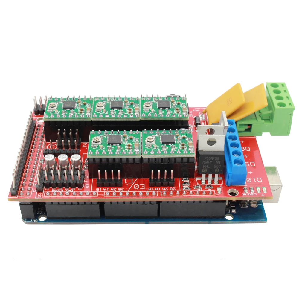 Набор для 3D принтера Mega 2560 R3 + RAMPS 1 4 контроллер управления arduino Atmega2560 REV3 шт. A4988