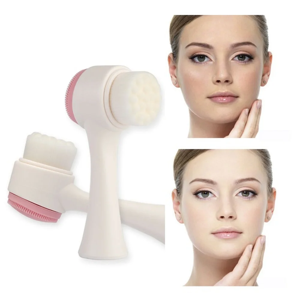 POZILAN 2in1 лицо щетка для очистки Уход за кожей 3D Стиральная Очиститель Exfoliator Pore акне