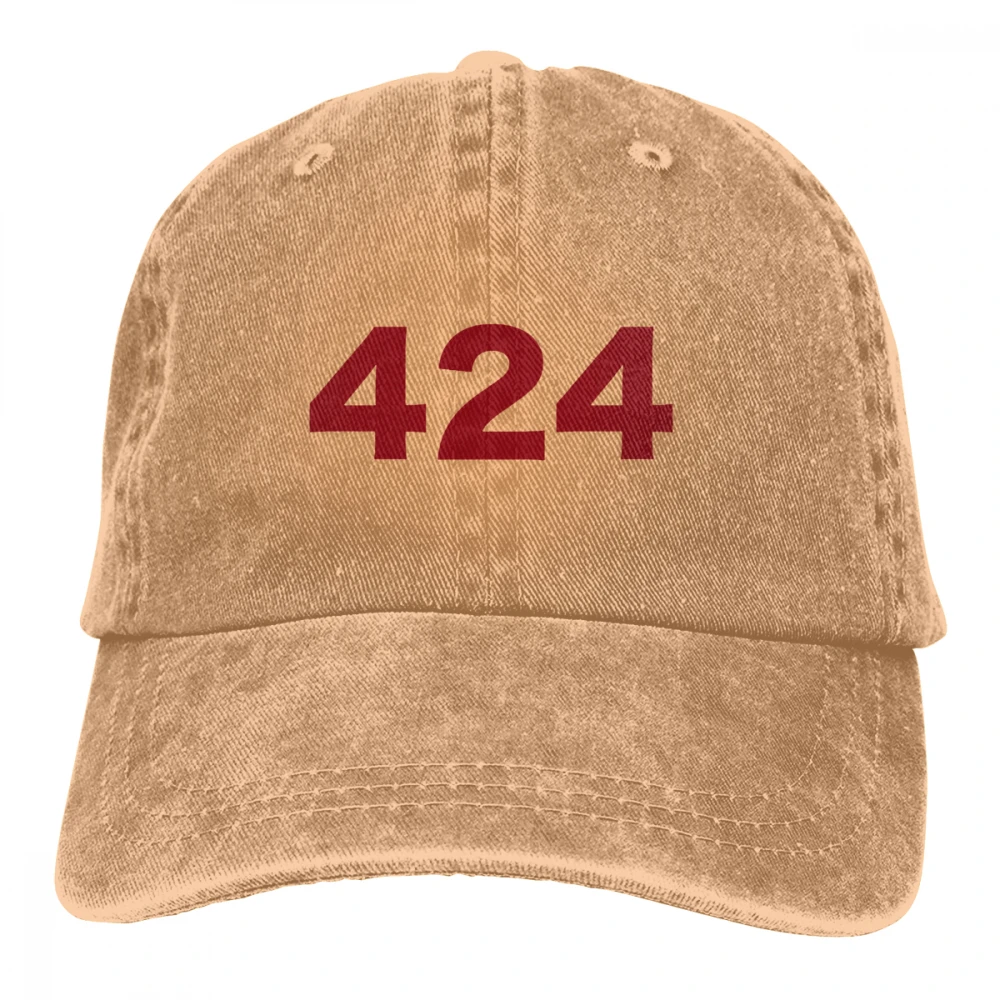 424 цифра Casquette серый унисекс Мужские Женские джинсовые бейсболка с ремешком кепки Регулируемый Гольф папа шляпа