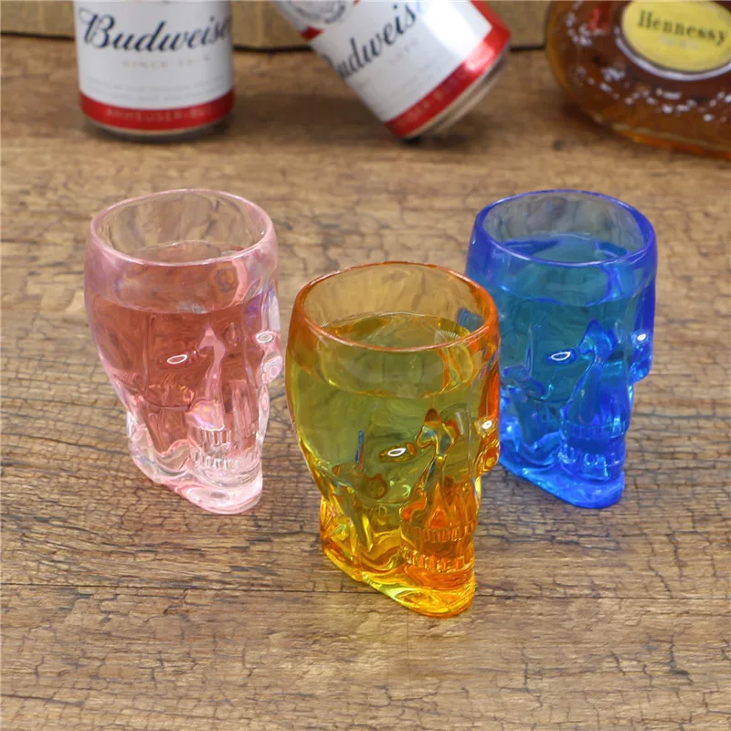 New Plastic Cocktail Wine Glass Liquor Cup Skeleton Head Transparent