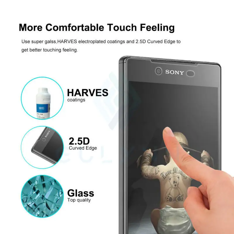 

NEW ! 9H 2.5D Nano Coated Tempered Glass Film For Sony xperia Z2 Z3 X compact XA XA1 L1 Z5 compact Z5 premium L1 Ultra Screen