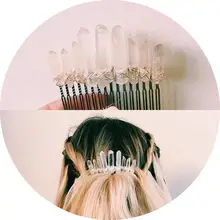 Artilady Кристалл гребешок для волос в виде тиары сырой кварц повязка на голову свадебный кристалл гребень свадебные аксессуары для волос Исцеление шпильки ювелирные изделия подарок