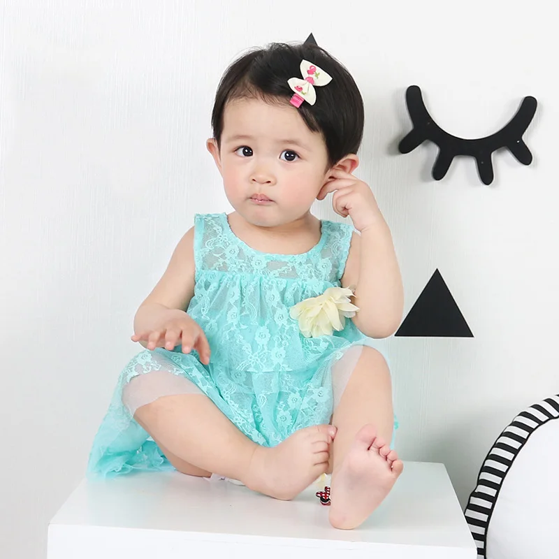 2017 Infant Baby Girls Dress Lace Summer Baby Princess Flower Girl