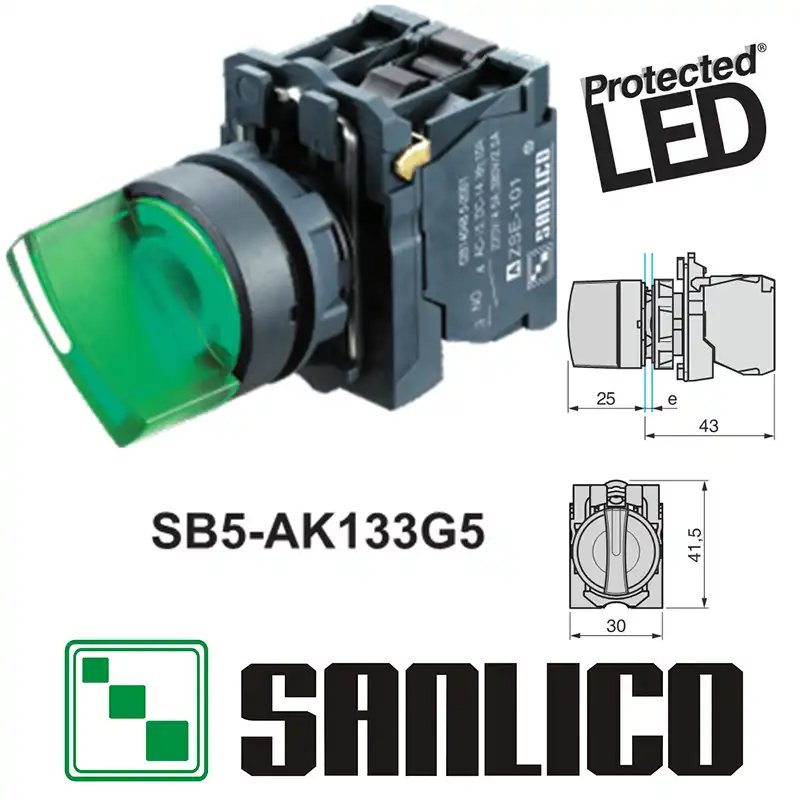 XB5 AD25 waterproof selector switch rotary switch knob switch two or