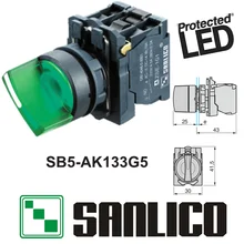 waterproof illuminated rotary push switch selector switch SB5 XB5 LA68S AK133G5 standard handle 2or3 position with