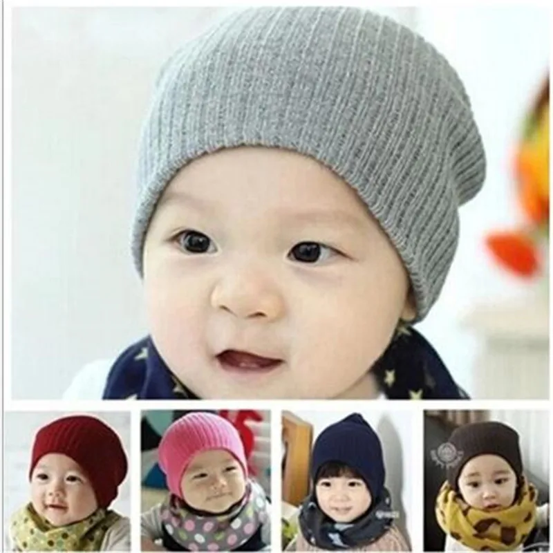 new knitted cotton candy color star baby beanies winter out door warm kids hats fashion children caps boys girls decoration hat