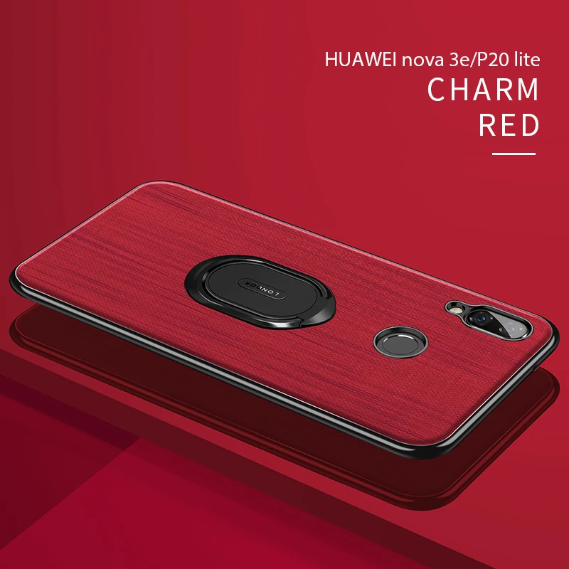 Чехол для Huawei Nova 2 Nova 2 s Nova 3 чехол Fundas анти-капля силиконовый ПК магнитное кольцо чехол для смартфона для Nova2 2 Plus чехол - Цвет: nova 3e-Red