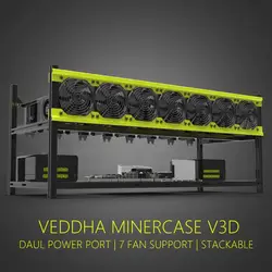 Практичный Veddha V3D8 GPU добычи Рог Алюминий сплава Stackable Графика случае до 8 GPU Open Air стойку кронштейн