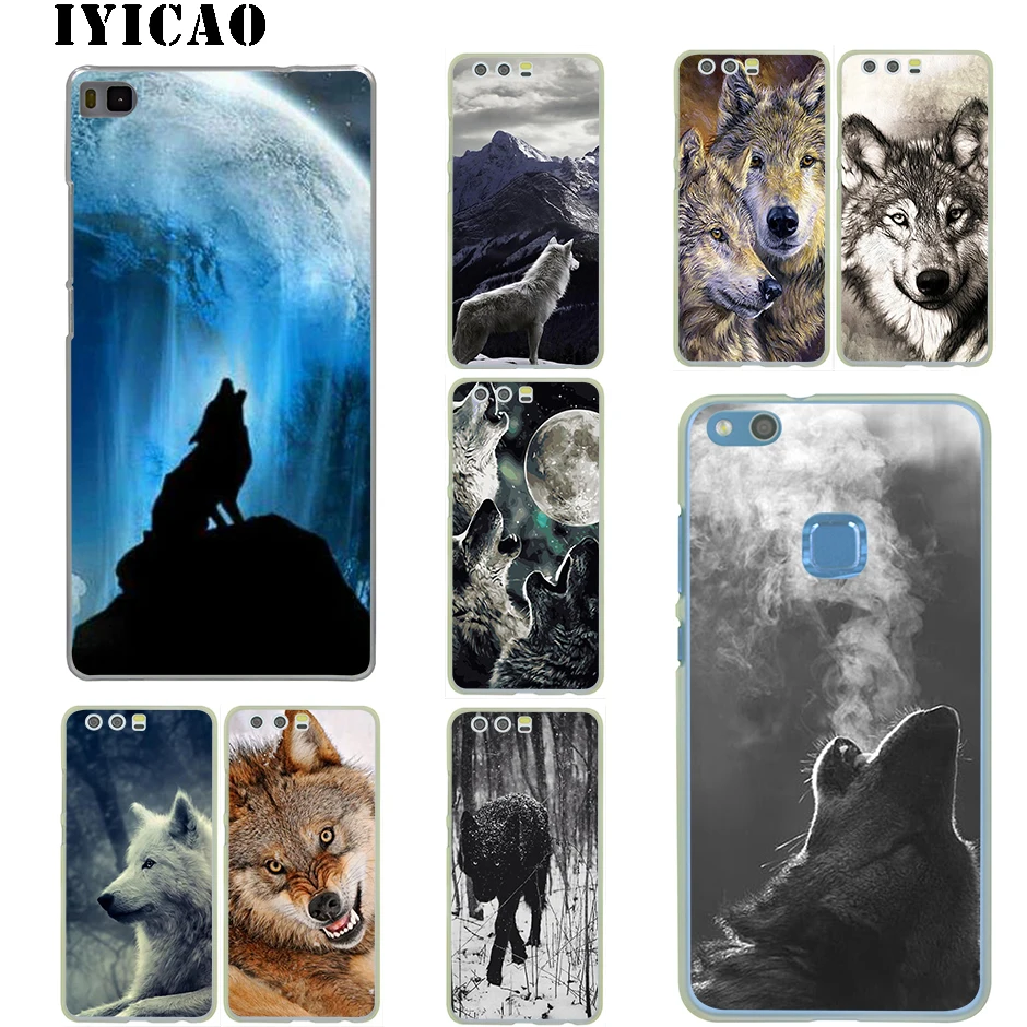 Iyicao волк жёсткий чехол с животным для huawei P30 P20 P9 P10 плюс P8 Lite Pro P Smart 2019 Nova 2i 3i