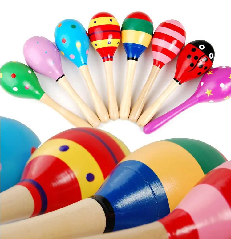 pudcoco Newest Arrivals Hot Infant Newborn Small Wooden Maracas Baby