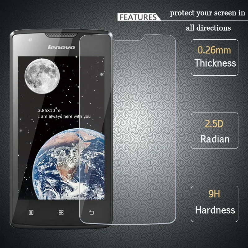 

FOR Lenovo A1000 Tempered Glass 2.5D 9H 0.3mm Original Premium Screen Protector Protective Film For Lenovo A1000 A 1000 4.0 inch