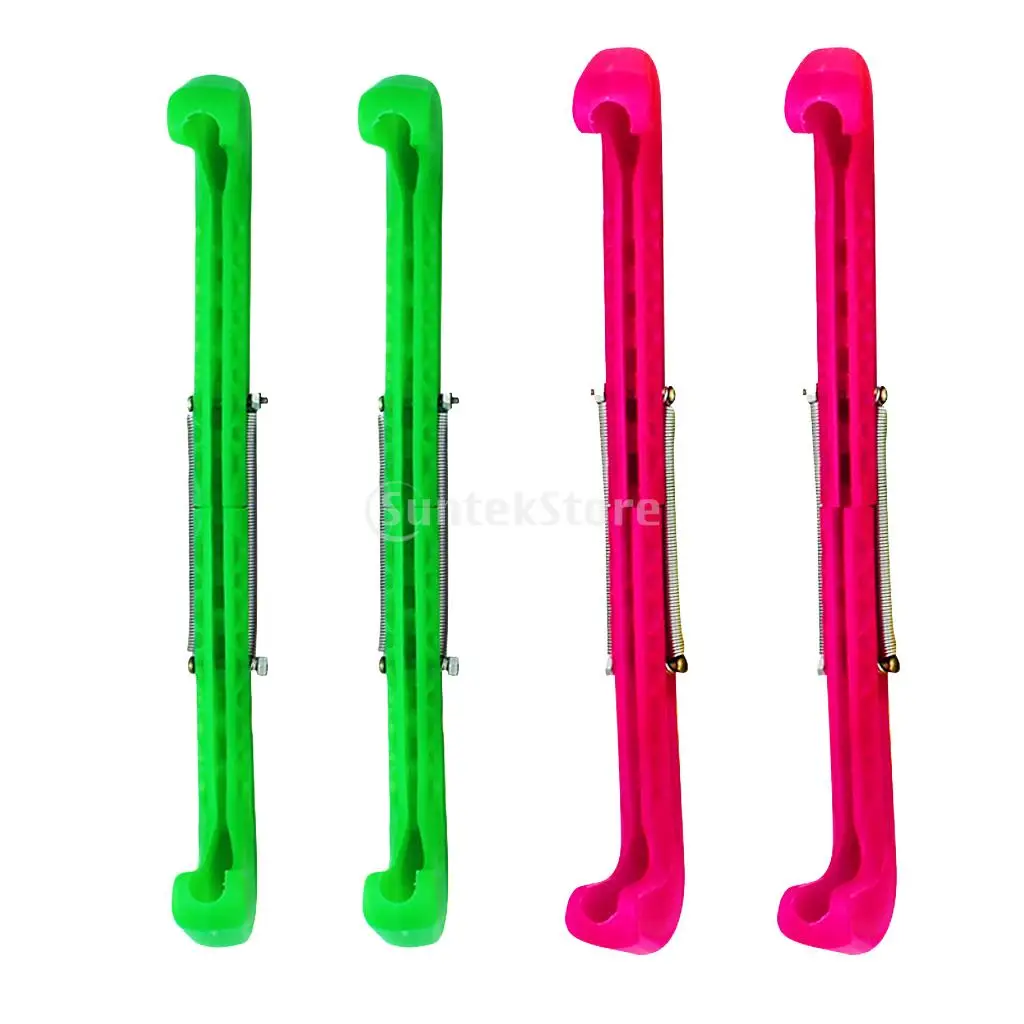 2 Pairs Plastic Ice Hockey Figure Skate Walking Blade Guard Adjustable Cover Skating Equipment