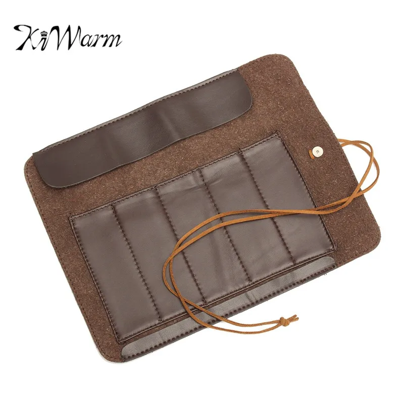 

KiWarm Portable Stone Carving Tool Knife Bag Scabbard Artificial Leather Can Roll Up Bags For Handmade Leathercraft Accessories