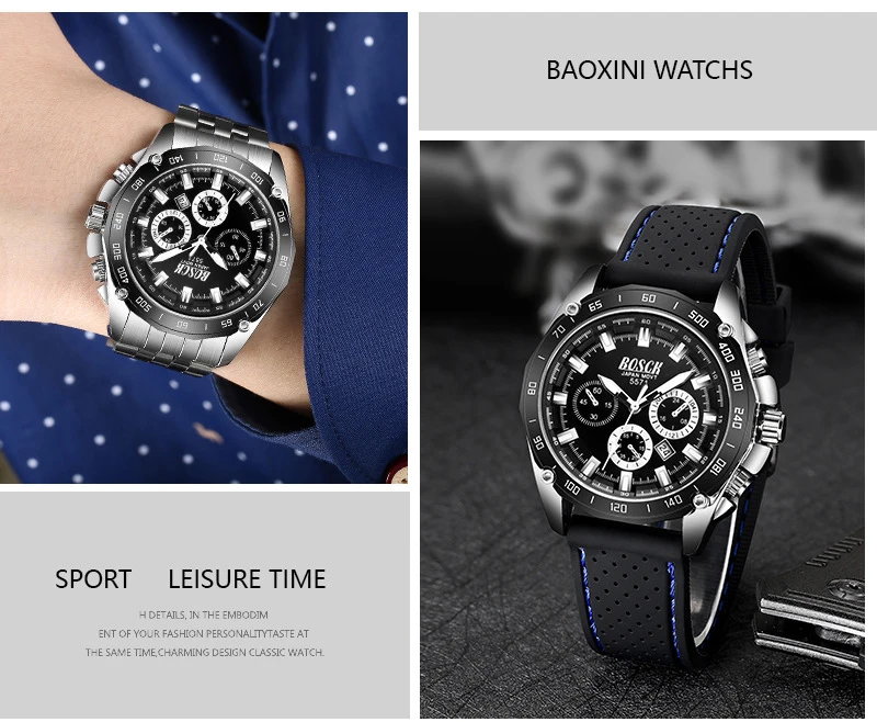 Спортивные модные мужские наручные часы из нержавеющей стали, бизнес часы, водонепроницаемые мужские s часы, лучший бренд класса люкс, дата, Relogio Masculino