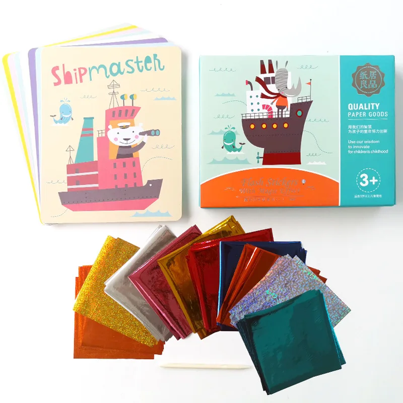 Cartoon Flash Sticker Kids Innovative Laser Painting Sticker Transportation Stikcer Book With Magic Effects Cartoon Flash Sticker Kids Innovative Laser Painting Sticker Transportation Stikcer Book With Magic Effects