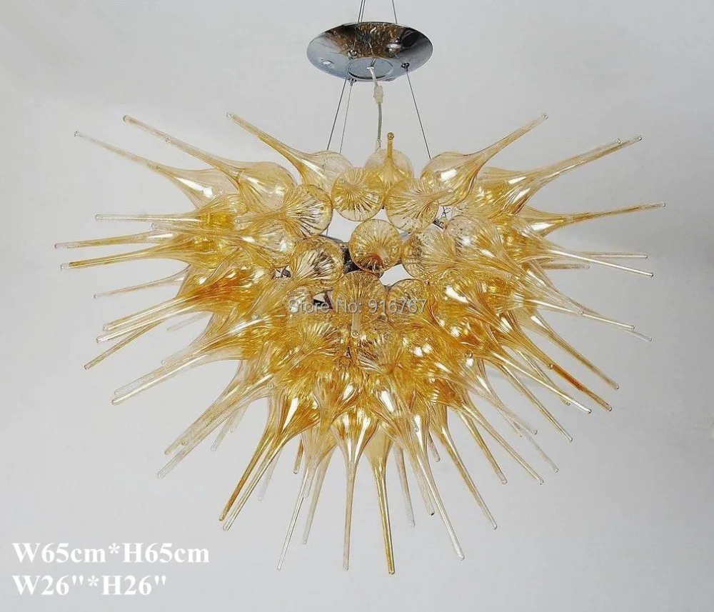 

Free Shipping Excellent Quality Amber Coloured Glass Chandelier