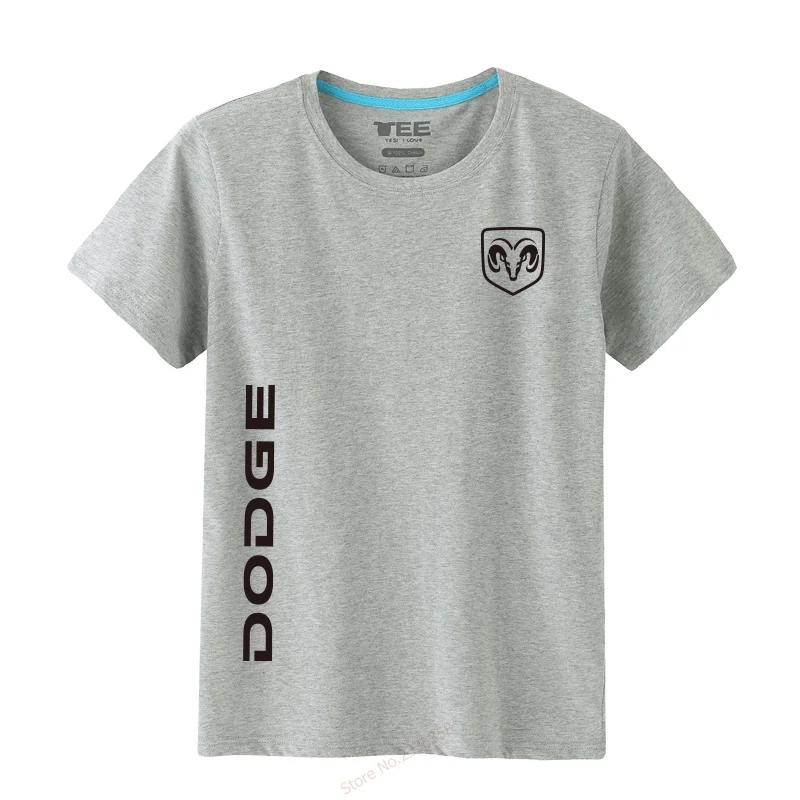 Летняя Хлопковая мужская одноцветная футболка Dodge, модная удобная мужская футболка, Повседневная футболка для мужчин