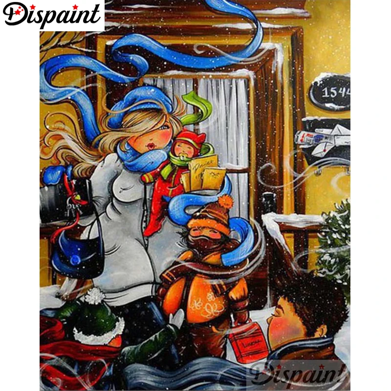 

Dispaint Full Square/Round Drill 5D DIY Diamond Painting "Fat woman" Embroidery Cross Stitch 3D Home Decor A06072
