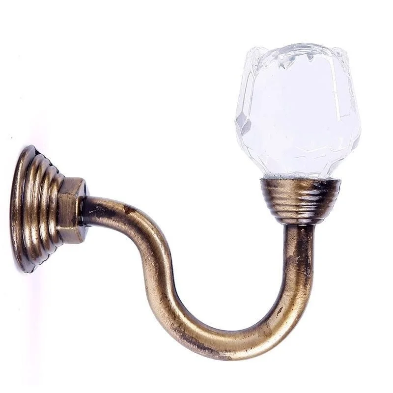 

New Crystal Ball Metal Curtain Hooks Tassel Wall Tie Back Hanger Holdback Holder