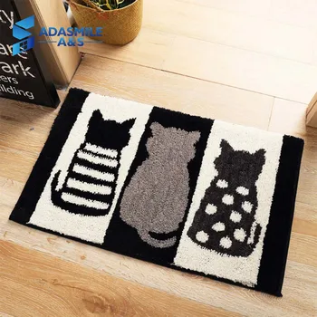 

Home Textile Shaggy Cartoon Doormat Anti-slip Latex Bottom Outdoor Cat Floor Mat Machine Wash Bathroom Kitchen Carpet Rug Indoor