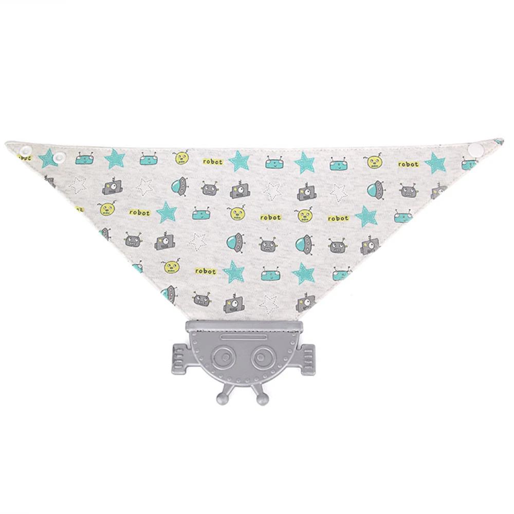 Мягкий детский силиконовый слюнный карман Кормление нагрудники BPA бесплатно для малышей хлопок Прорезыватель полотенце робот-образный - Цвет: 2