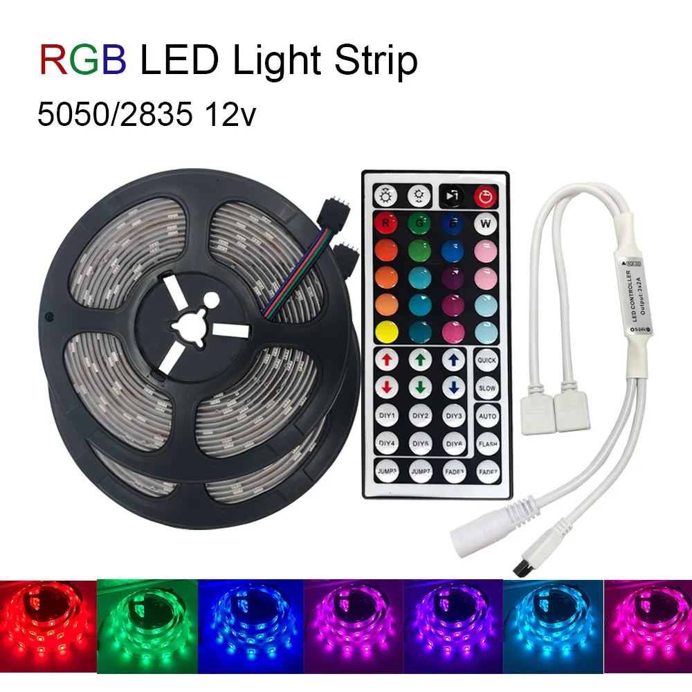 LED RGB контроллер DC 12 В 2835 60 светодиодов световая полоса 5050 30 44 ключа дистанционного