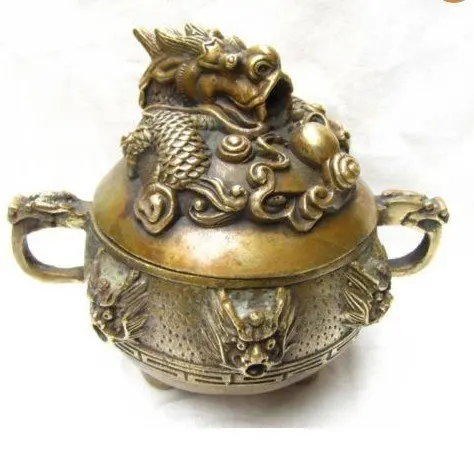

Tibet has cut the bronze censer 9Dragons statue