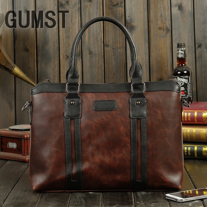 2019 New Arrival Famous Brand Business Men Briefcase Bag PU Leather