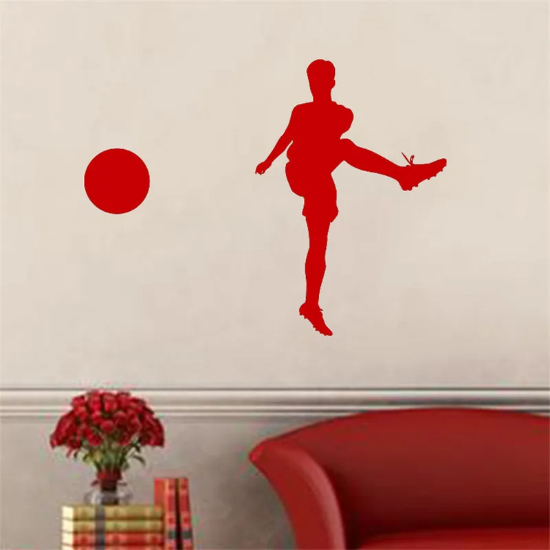 Soccer Pattern Football Player Wall Sticker Decorations For Kids Room