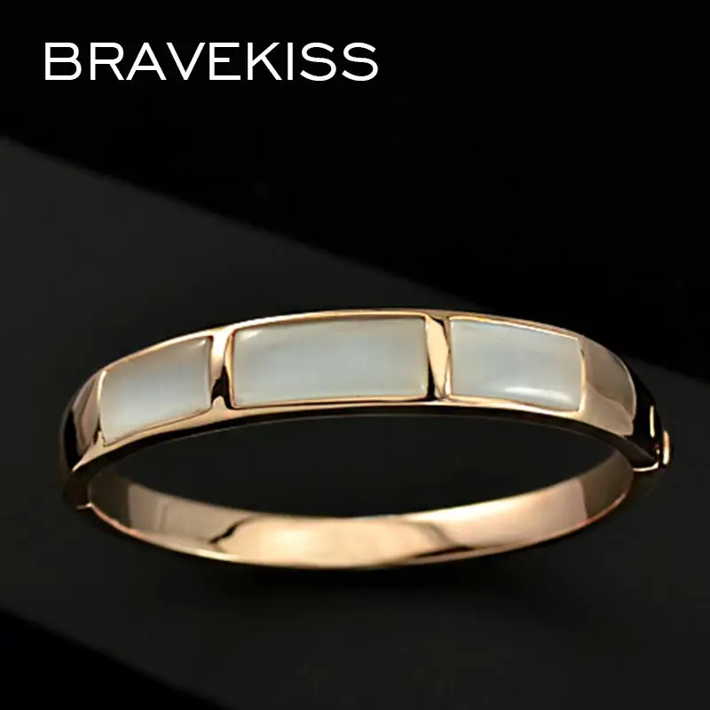BRAVEKISS розовое золото Цвет имитация опал браслет с камнями на запястье для Для женщин модные ювелирные браслеты аксессуары подарок для девочек BJB0080