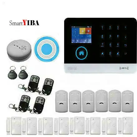 

SmartYIBA WIFI 3G Home Security Alarm System APP Control Smoke Sensor Strobe Siren IP Camera Shock Sensor For SMS GPRS Alarm