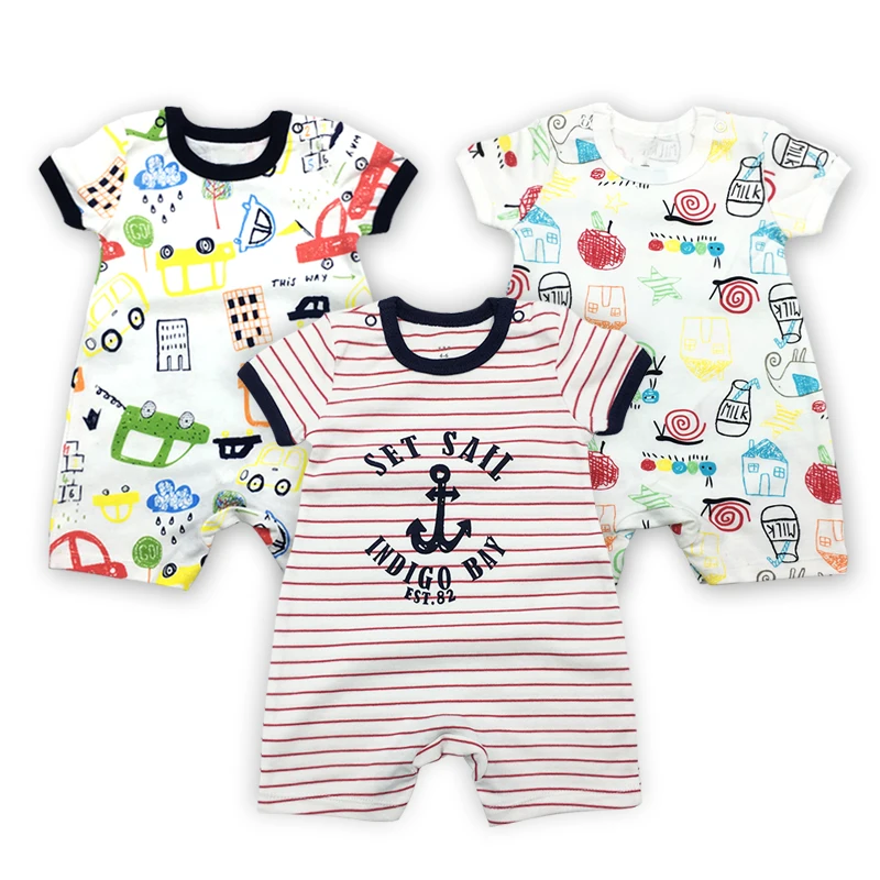 Newborn Infant Baby Girl Short Sleeve Cartoon One-piece Romper Bodysuit Jumpsuit