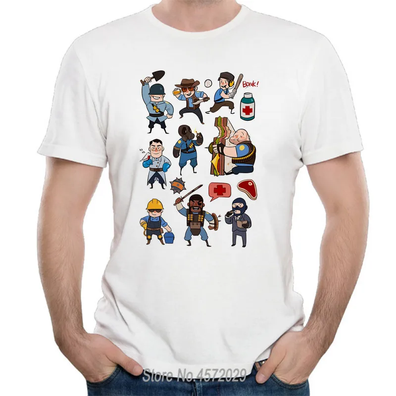 

Team Fortress 2 - All Characters Classes with TF2 Logo t Shirts Summer raglan Sleeve Top Tees Fashion Casual Logo Style T-shirts