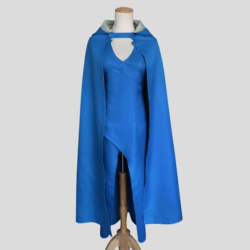

Film Game Of Thrones Daenerys Targaryen Cosplay Costume Blue Dress Cloak Holloween A Song Of Ice And Fire Movie Cosplay Clothing