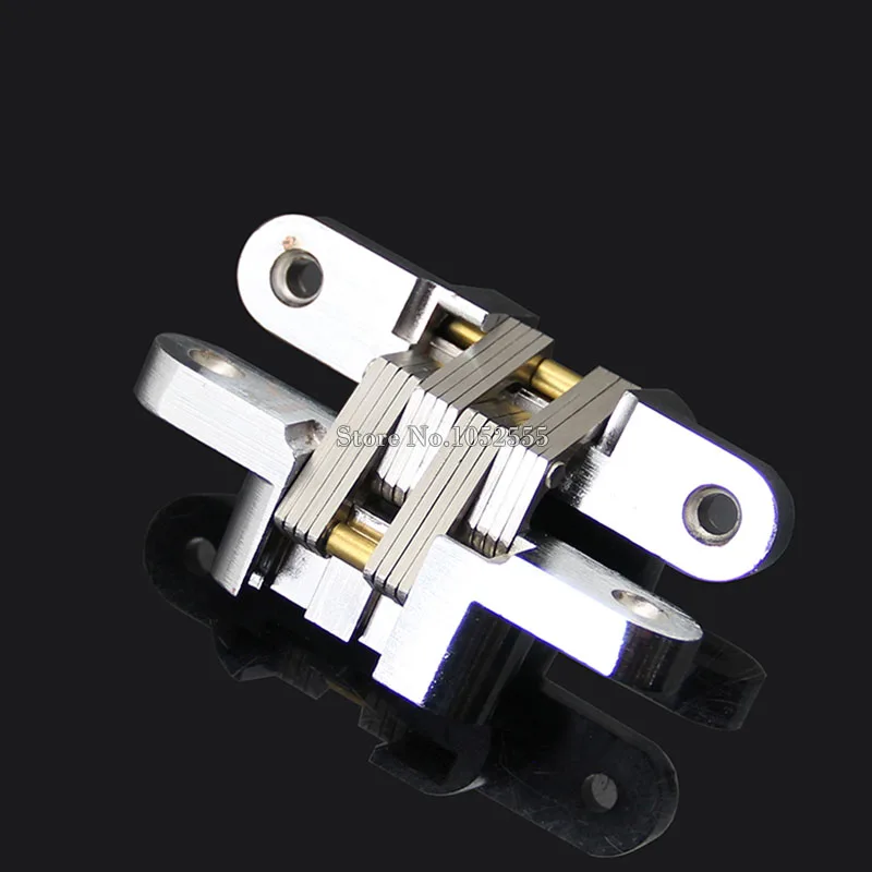 1PCS Hidden Hinges Size 19x95mm Bearing 25KG Invisible Concealed Cross Door Hinge Stainless Steel Hinge For Folding Door KF1061