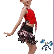 Румба латиноамериканские танцы,, красный, коричневый, 2 цвета, топ+ платье Танго, Самба 95-155 см, профессиональный модный костюм для девочек