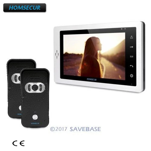 

HOMSECUR 7" 2C1M Hands-free Video Door Entry Phone Call System+LCD Color Screen