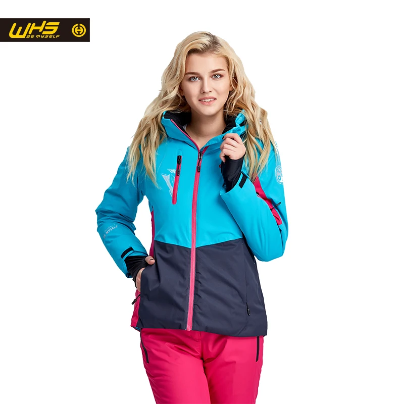 WHS 2018 mujeres esquí Chaquetas marca al aire libre a prueba de viento del esquí mujer nieve chaqueta transpirable snowboard de las señoras abrigos