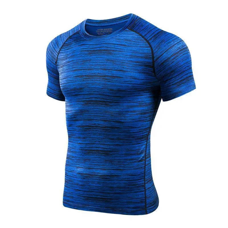 Летние мужские футболки, мужские компрессионные футболки для бега, удобные и быстросохнущие спортивные футболки для бега