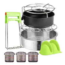 Behogar 10in1 набор кухонных инструментов Пароход Корзина яйцо стойку держатель для кастрюль Springform Пан Магнитная шпаргалки для кастрюля для быстрого приготовления 5 6 8Qt