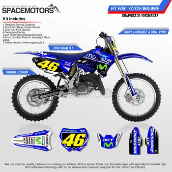 

MotoSpace Customized Team Graphics Backgrounds Decals 3M Custom Stickers For YAMAHA YZ125 YZ250 Two Stroke 96-01 02-14 15-19 032