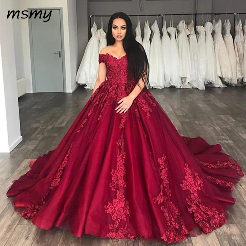 Lace Appliques Off Shoulder Organza And Tulle Quinceanera Dresses=-