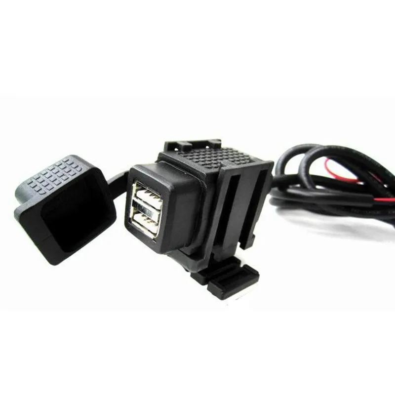 Двойной USB порт 12 в водонепроницаемый мотоцикл руль зарядное устройство адаптер питания Разъем для телефона gps MP4 DC 5 В 2.1A