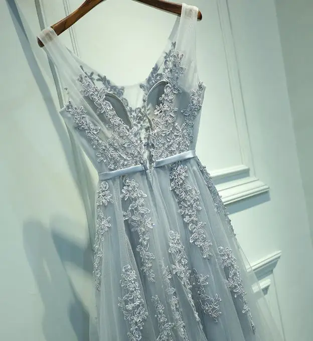 VENSANAC New A Line 2017 Embroidery Long Evening Dresses Sleeveless Elegant Lace Sweep Train Party Prom Gowns VENSANAC New A Line 2017 Embroidery Long Evening Dresses Sleeveless Elegant Lace Sweep Train Party Prom Gowns