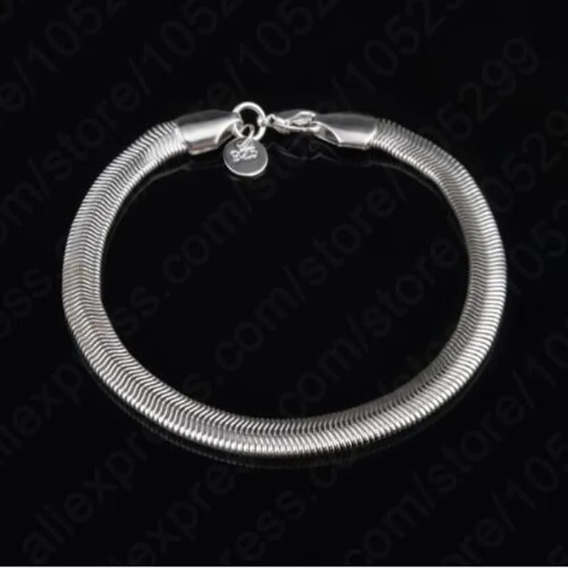 Модные 925 пробы серебряные ювелирные изделия и высокое качество очаровательный Unsex змея браслет цепочка для ребенка женщины подарок