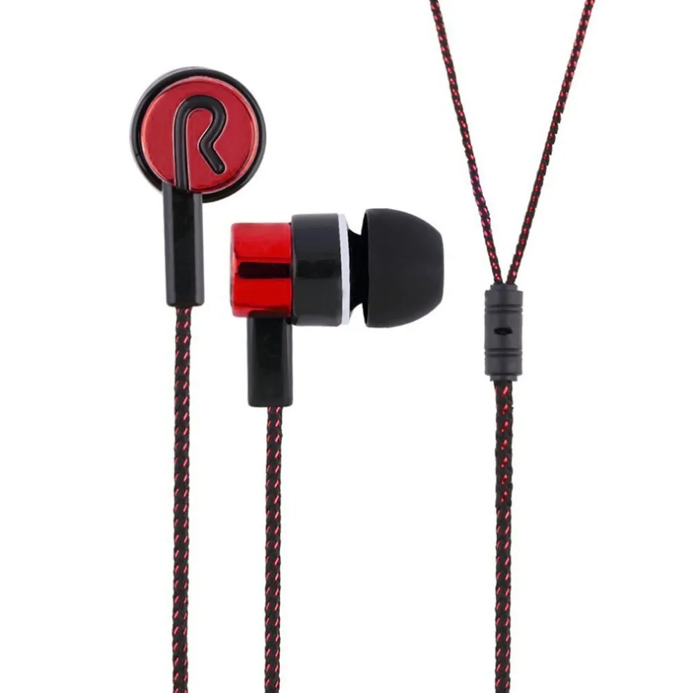 Earphone Braided Wiring Super Bass In Ear Music Earphone HIFI Stereo Earbuds Noise Isolating Sport Earphones With Mic