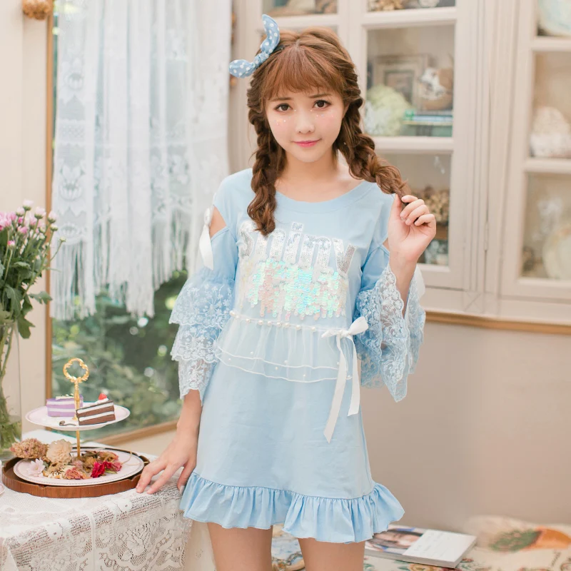 

Платье принцессы сладкой Лолиты сладкий Дождь японский сладкий сестра мягкие рукава принцессы кружевное на запястье повседневное и модное платье C22AB7132